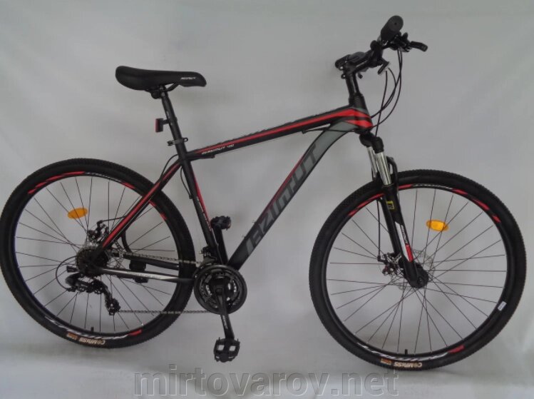 Дорослий спортивний гірський велосипед AZIMUT 40D колеса 26 дюймів GFRD / SHIMANO/ чорно-червоно-сірий від компанії Мір товарів - фото 1