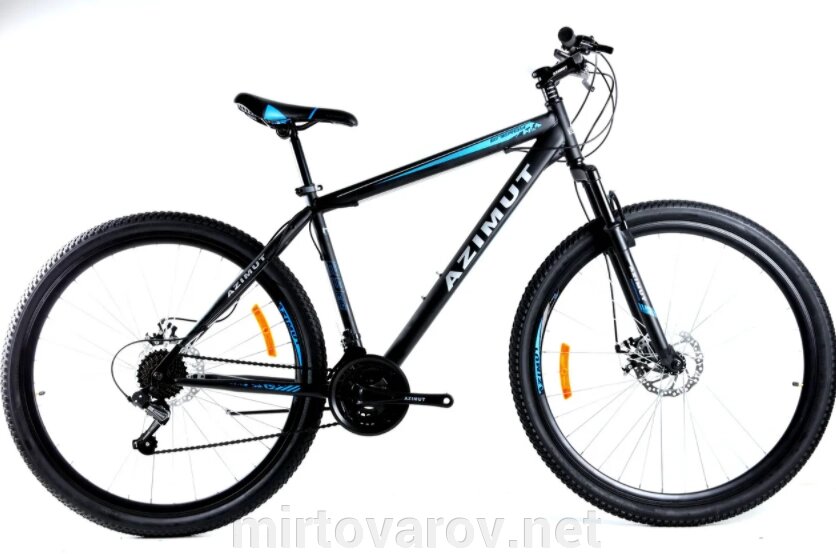 Дорослий спортивний гірський велосипед AZIMUT ENERGY колеса 26 дюймів FRD / рама 21" / чорно-синій від компанії Мір товарів - фото 1