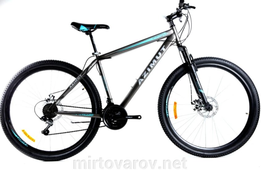 Дорослий спортивний гірський велосипед AZIMUT ENERGY колеса 26 дюймів FRD / рама 21" / сіро-синій від компанії Мір товарів - фото 1