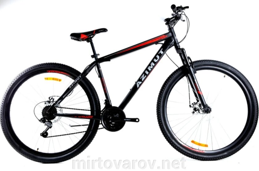 Дорослий спортивний гірський велосипед AZIMUT ENERGY колеса 26 дюймів GFRD / рама 21"/ SHIMANO / чорно-червоний від компанії Мір товарів - фото 1