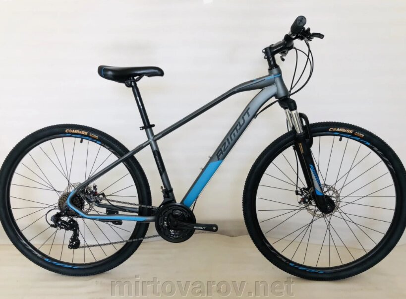Дорослий спортивний гірський велосипед AZIMUT GEMINI колеса 26 дюймів GFRD / SHIMANO / рама 15.5"/ сіро-синій від компанії Мір товарів - фото 1