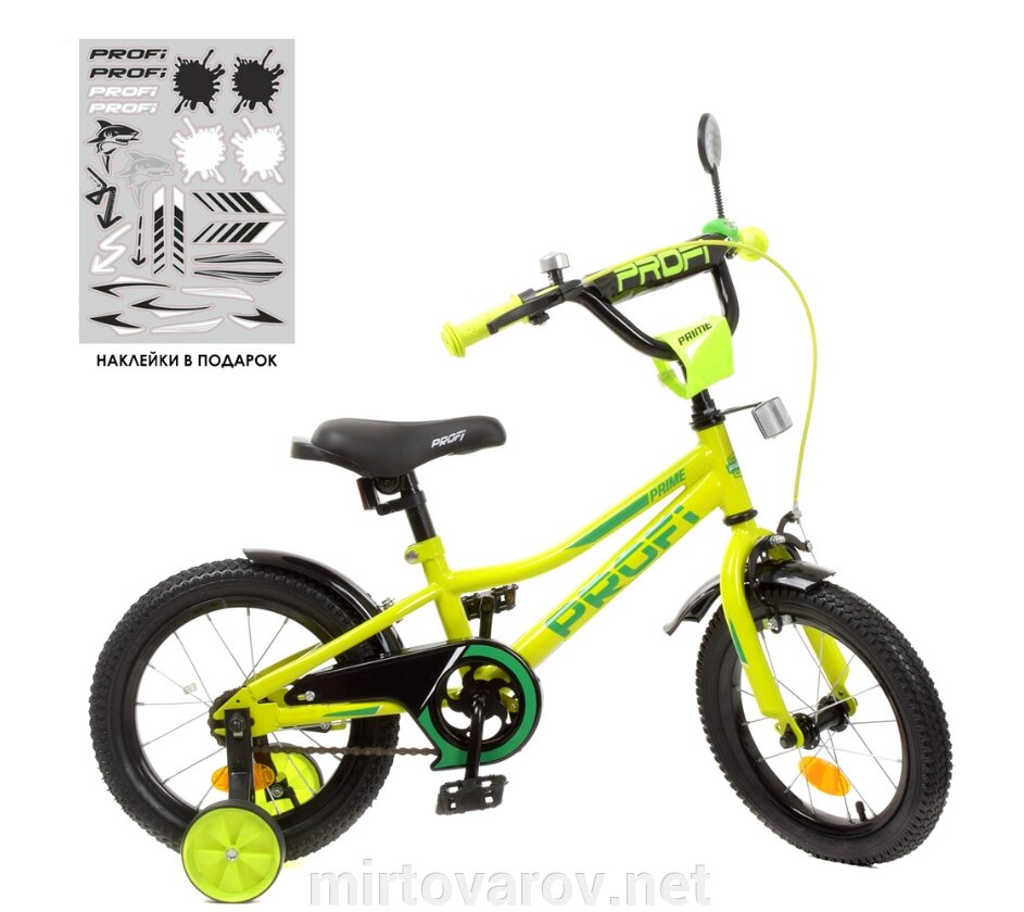 Двоколісний дитячий велосипед 14 дюймів PROFI Y14225-1 Prime салатовий (на 75% зібраний)** від компанії Мір товарів - фото 1