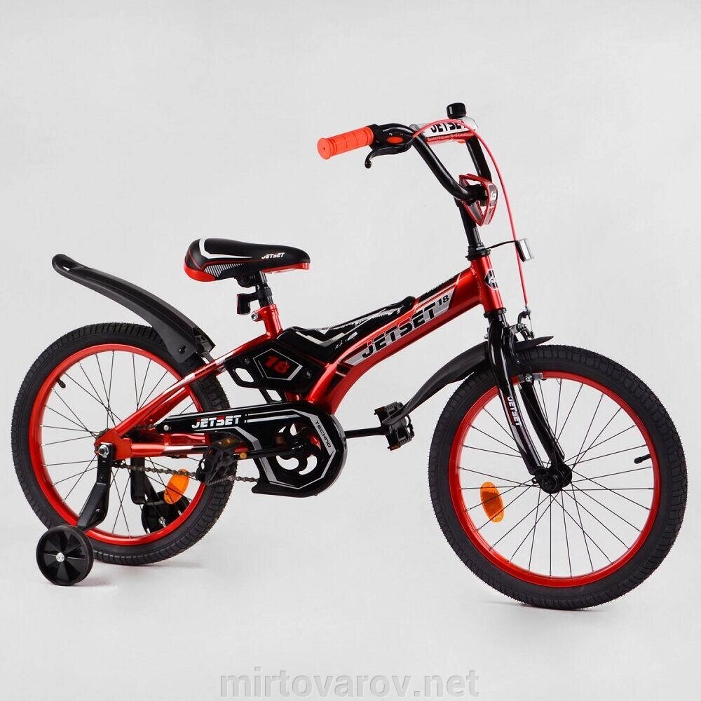 Двоколісний дитячий велосипед 16 дюймів "Jet Set" JS-N1602 з доповнить. колесами та ручним гальмом/червоне від компанії Мір товарів - фото 1