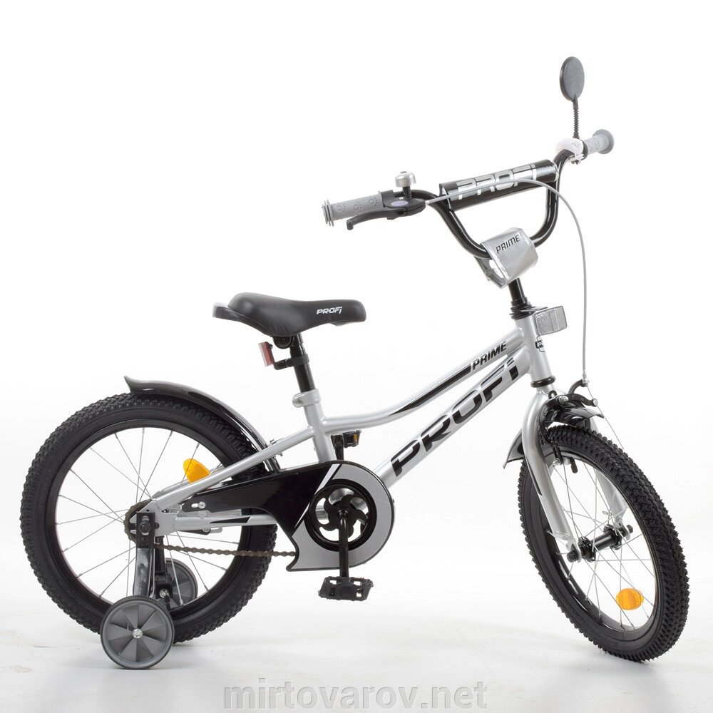 Двоколісний дитячий велосипед 16 дюймів PROFI Y16222-1 Prime з додатковими колесами / металік ** від компанії Мір товарів - фото 1