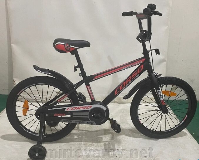 Двоколісний дитячий велосипед CORSO ST-16700 колеса 16д / сталеві протиударні диски / червоний від компанії Мір товарів - фото 1
