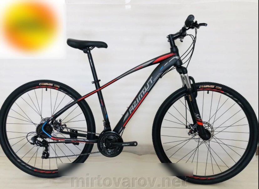 Гірський спортивний дорослий велосипед Azimut Nevada (Азімут Невада) 29 дюймів рама 17 чорно-червоний від компанії Мір товарів - фото 1