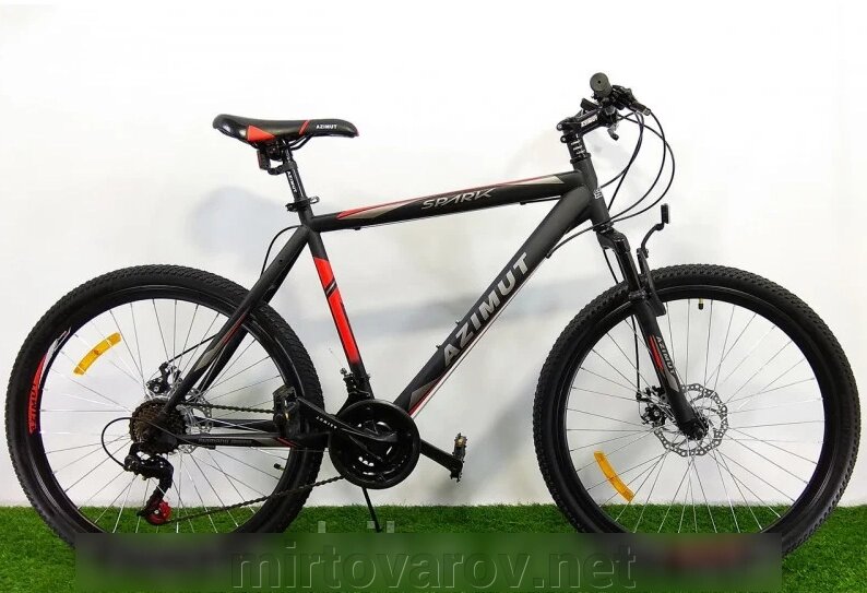 Гірський спортивний дорослий велосипед Azimut Spark (Азимут Спарк) 29 дюймів рама 21 чорно-червоний від компанії Мір товарів - фото 1