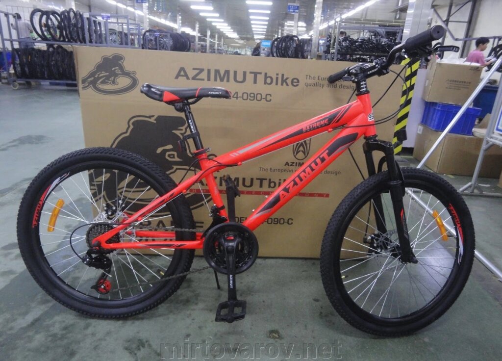 Гірський спортивний однопідвісний велосипед AZIMUT Extreme 26 дюймів GFRD / SHIMANO / червоний від компанії Мір товарів - фото 1