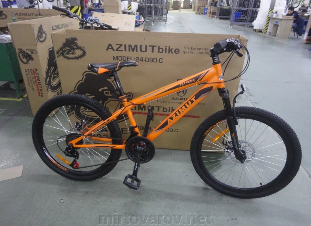Гірський спортивний однопідвісний велосипед AZIMUT Extreme 26 дюймів GFRD / SHIMANO / помаранчевий від компанії Мір товарів - фото 1