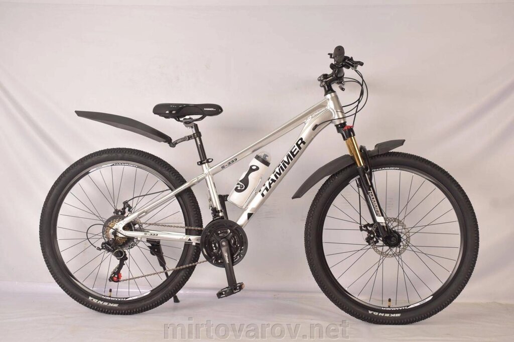 Гірський велосипед 24 дюйми Hammer-Junior S-333 з пляшкою, білий від компанії Мір товарів - фото 1