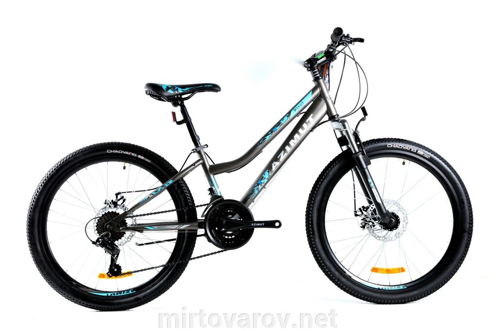 Гірський велосипед AZIMUT Pixel 24 дюймів GFRD сіро-бірюзовий від компанії Мір товарів - фото 1