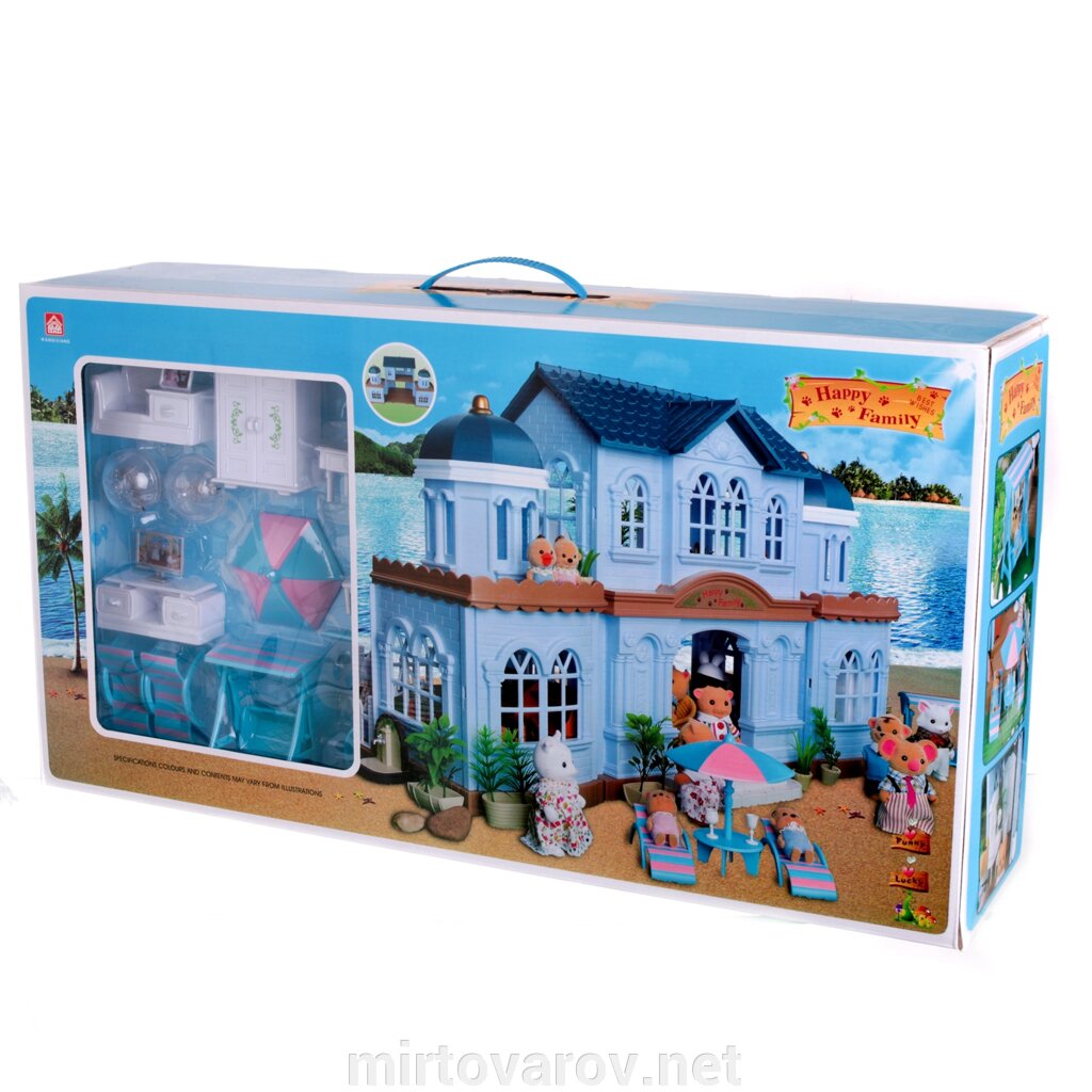 Ігровий будиночок Тварини флоксові Happy Family 012-11 з меблями та фігурками від компанії Мір товарів - фото 1