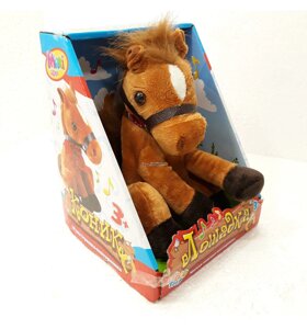 Інтерактивна Іграшка М'яка Конячка Повторюшка Bambi MP 0780 зі звуковими ефектами / для дівчинки та хлопчика