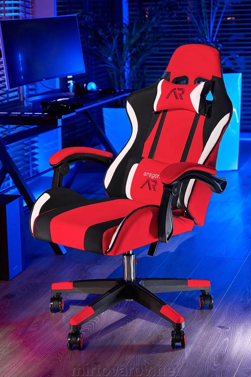 Комп'ютерне крісло для геймера JUMI ARAGON TRICOLOR RED від компанії Мір товарів - фото 1