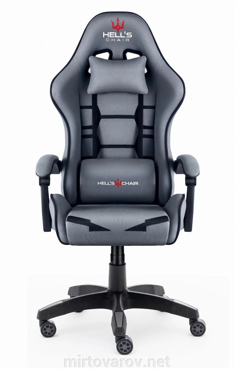 Комп'ютерне крісло Hell's Chair HC-1008 Grey (тканина) від компанії Мір товарів - фото 1