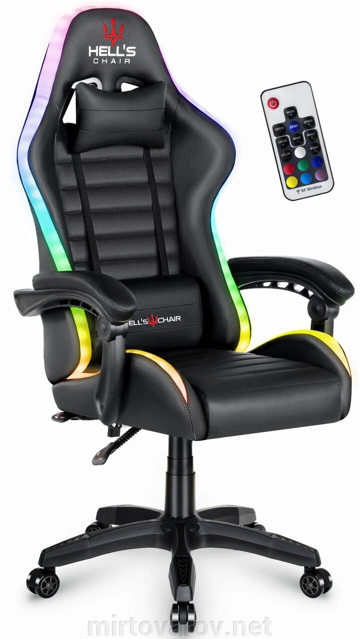 Комп'ютерне крісло Hell's HC-1003 LED RGB Black від компанії Мір товарів - фото 1