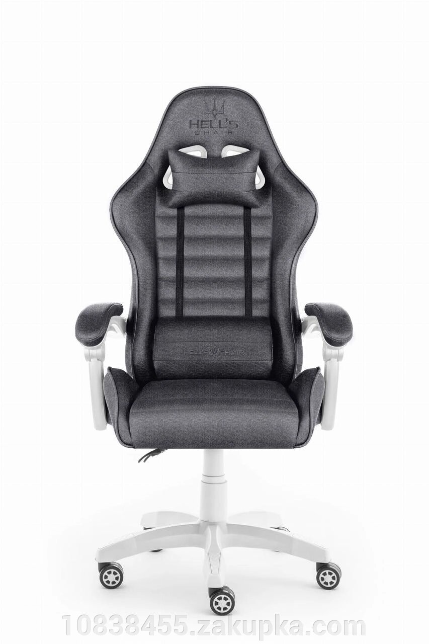 Комп'ютерне крісло Hell's HC-1003 White-Grey (тканина) від компанії Мір товарів - фото 1