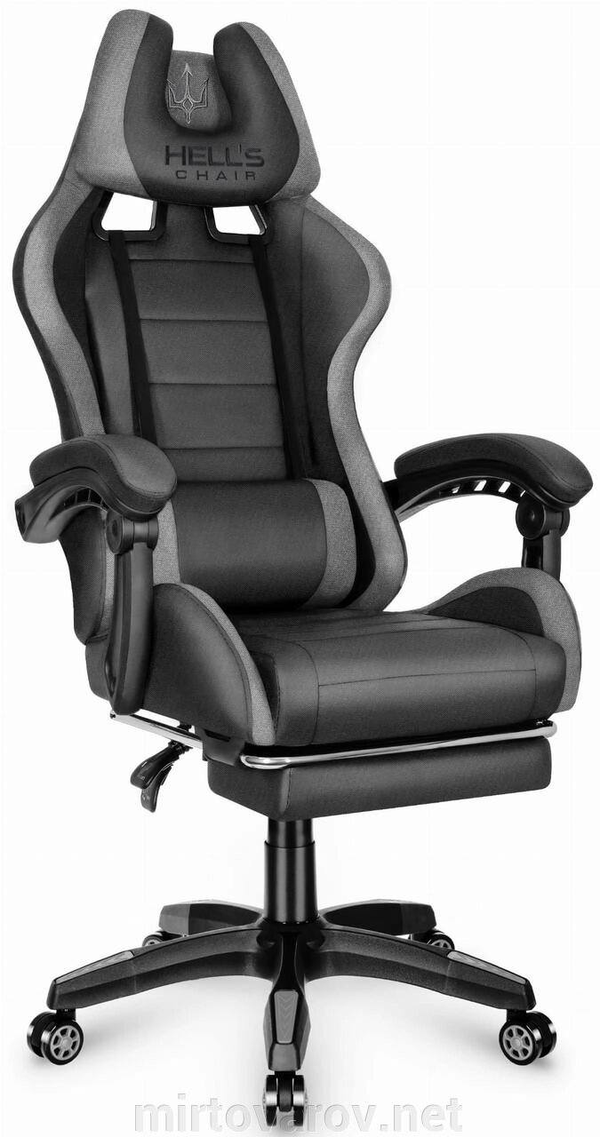 Комп'ютерне крісло Hell's HC-1039 Gray-Black (тканина) від компанії Мір товарів - фото 1