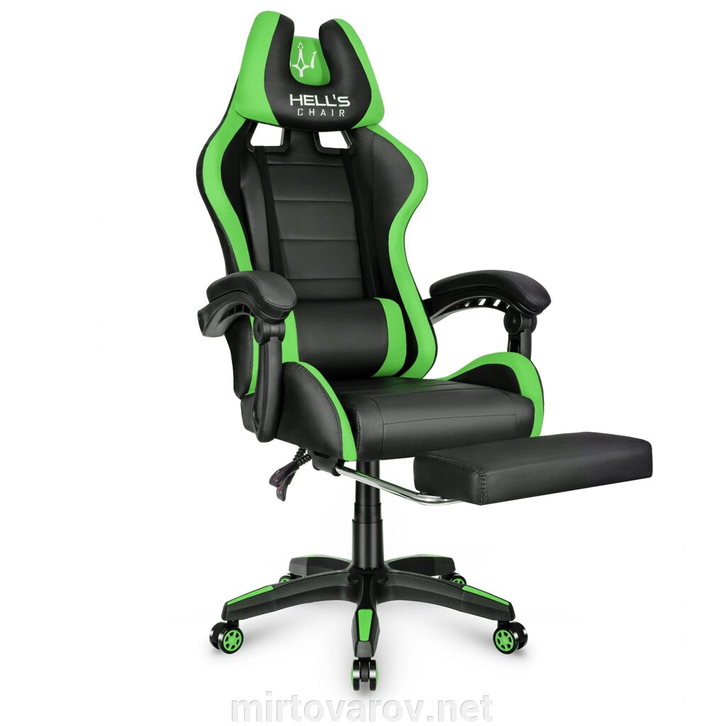 Комп'ютерне крісло Hell's HC-1039 Green від компанії Мір товарів - фото 1