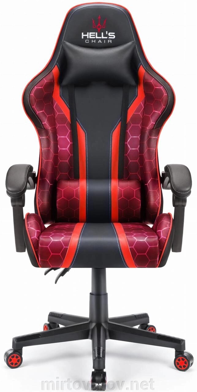 Комп'ютерне крісло Hell's Hexagon Red від компанії Мір товарів - фото 1