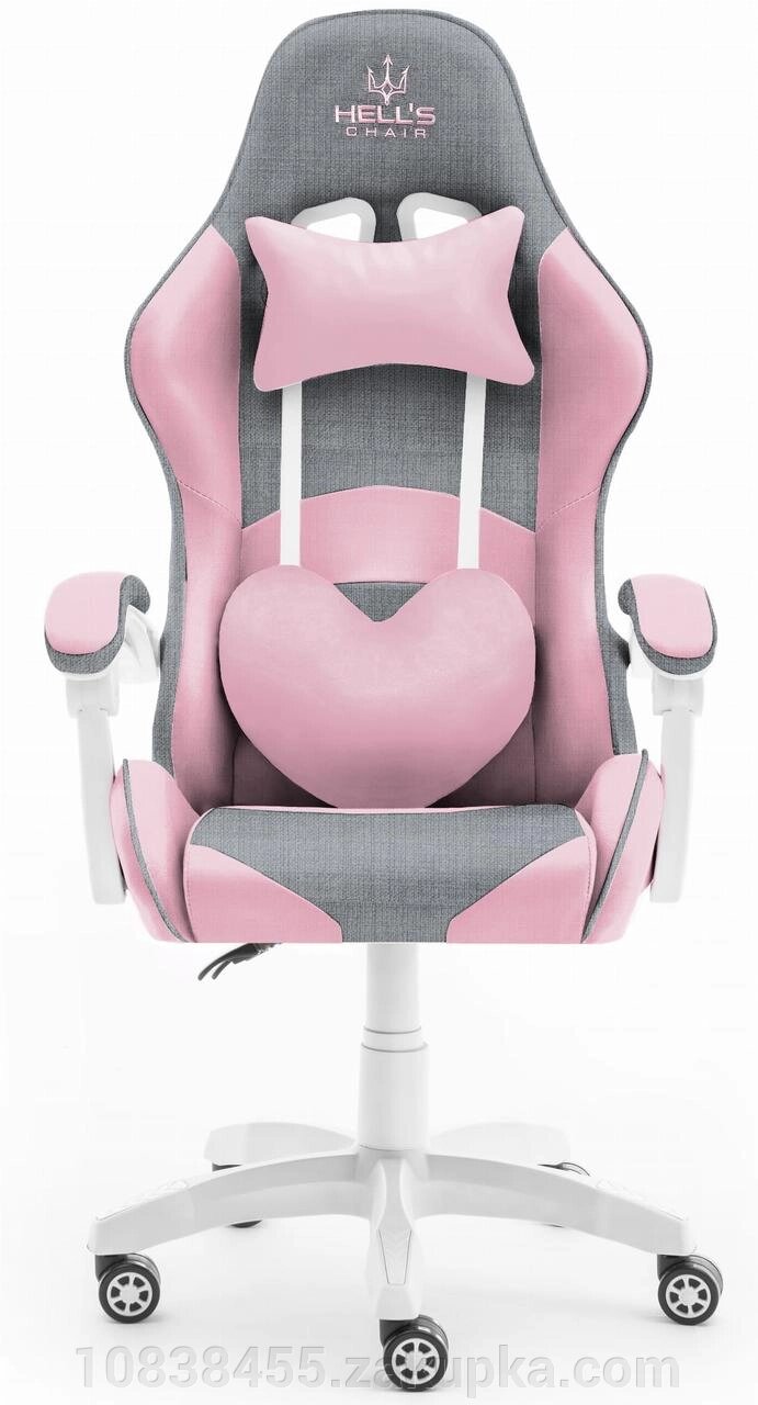 Комп'ютерне крісло Hell's Rainbow Pink-Gray тканина від компанії Мір товарів - фото 1