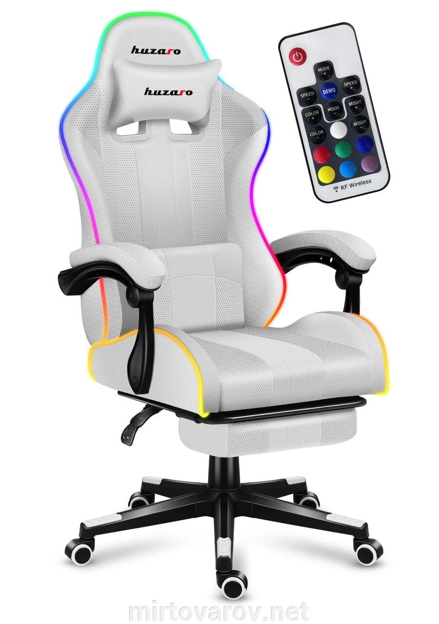 Комп'ютерне крісло Huzaro Force 4.7 RGB White тканина від компанії Мір товарів - фото 1