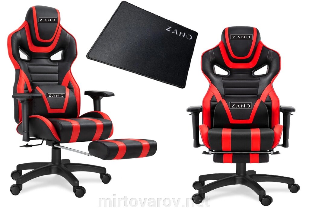 Комп'ютерне крісло ZANO FALCOR RED + оригінальний килимок для миші! від компанії Мір товарів - фото 1