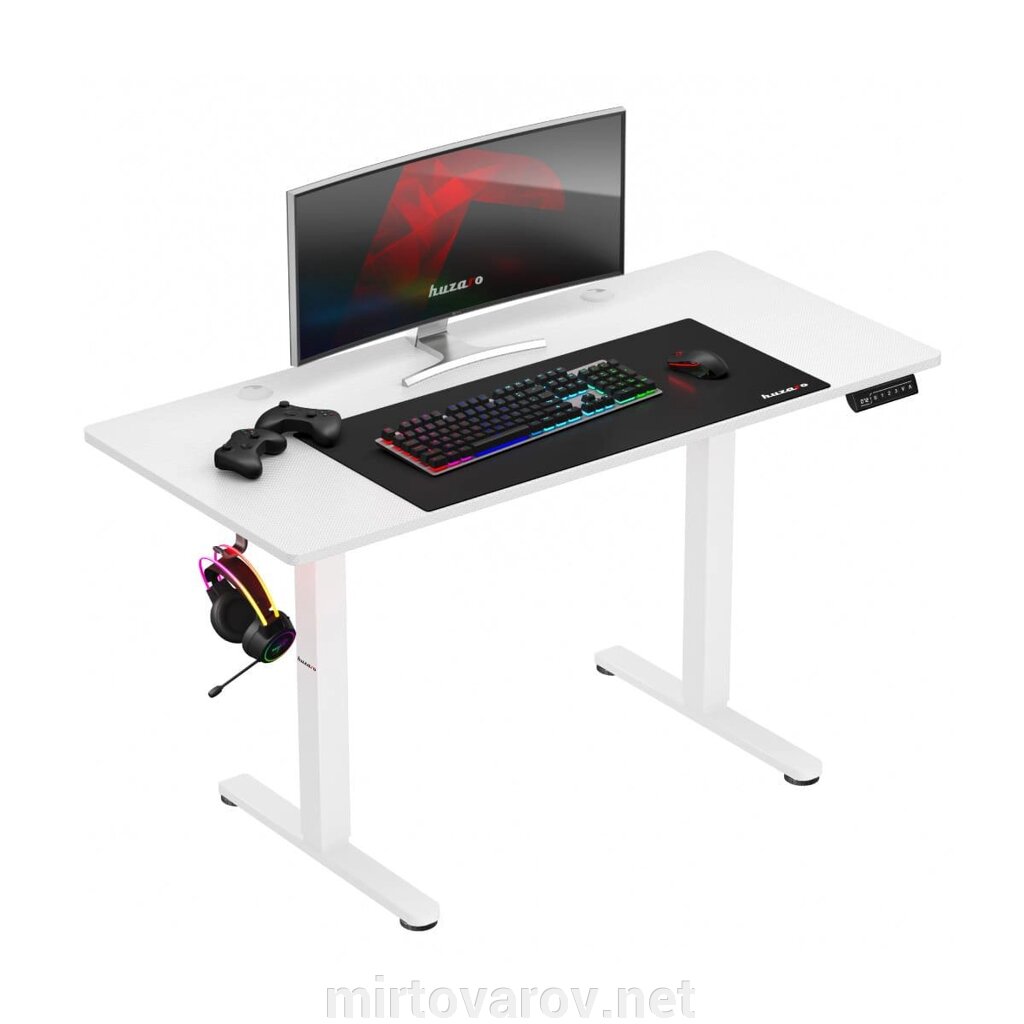 Комп'ютерний стіл з електричним регулюванням HUZARO HERO 8.2 White від компанії Мір товарів - фото 1