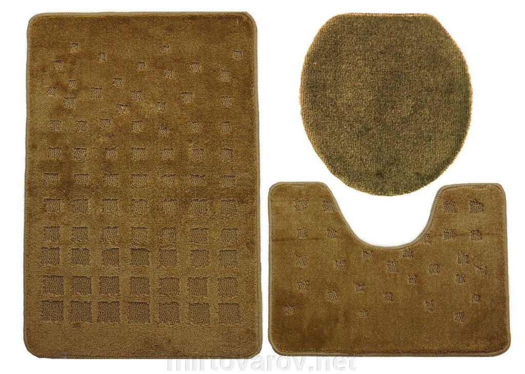 Комплект килимків для ванної та туалету KONTRAST MALTA BROWN від компанії Мір товарів - фото 1