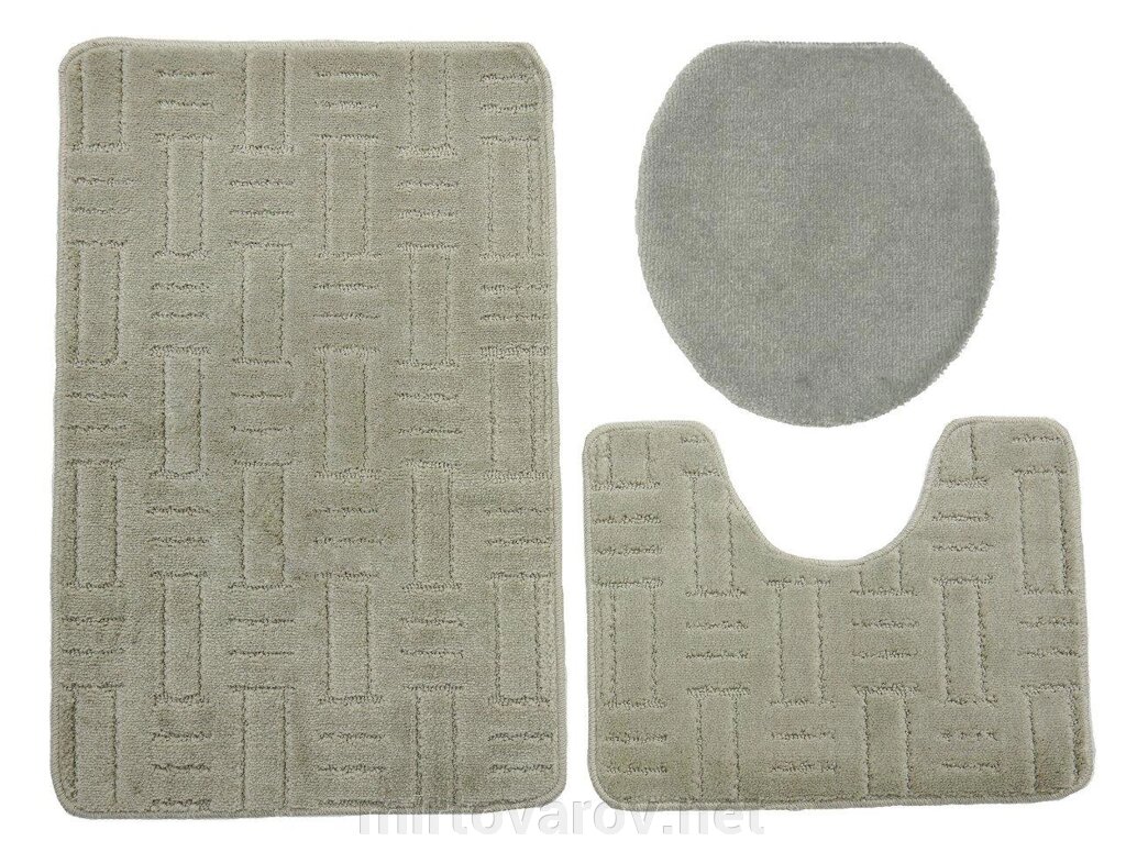 Комплект килимків для ванної та туалету KONTRAST MALTA GRAY від компанії Мір товарів - фото 1