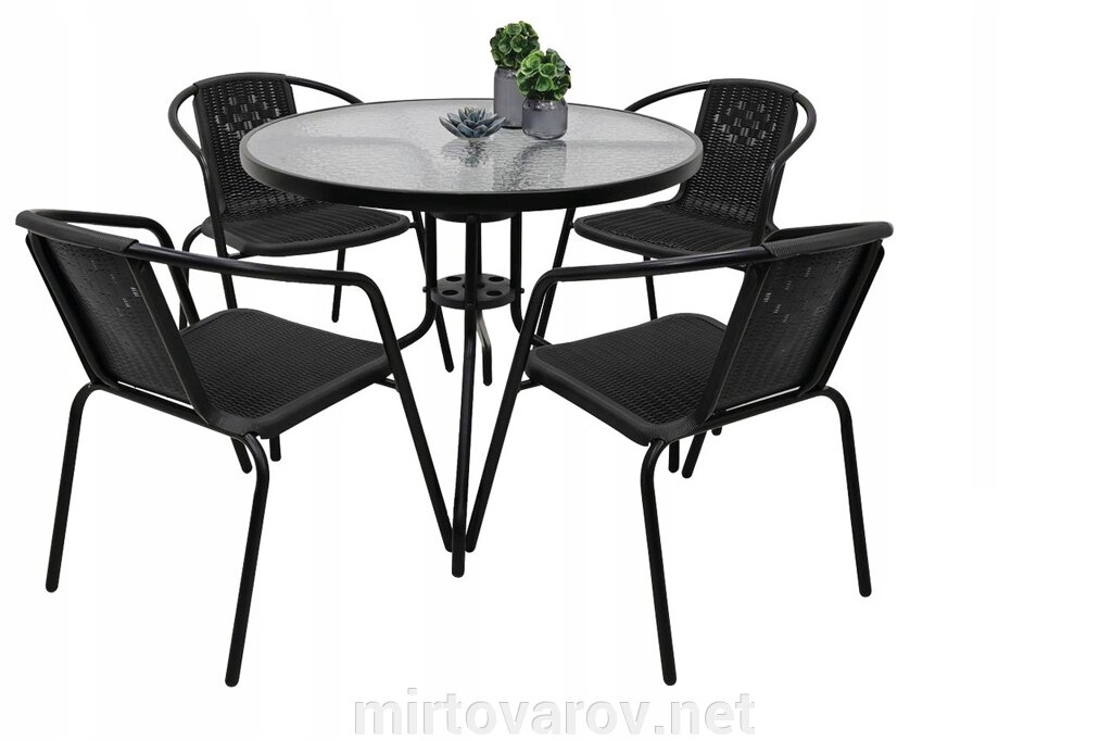 Комплект садових меблів Jumi Jupiter-4 круглий стіл від компанії Мір товарів - фото 1