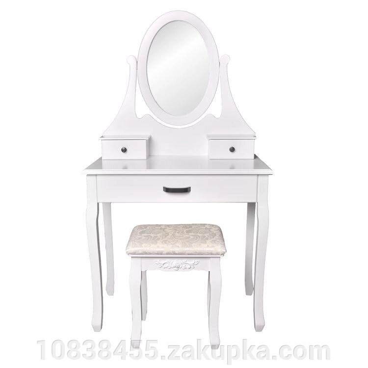 Косметичний туалетний столик з дзеркалом + 3 ящики Goodhome  W-HY-013 від компанії Мір товарів - фото 1