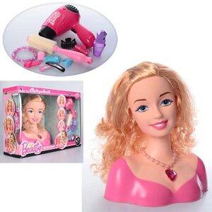 Лялька-манекен голова для зачісок для дівчинки V9650-B набір перукаря фен-повітря