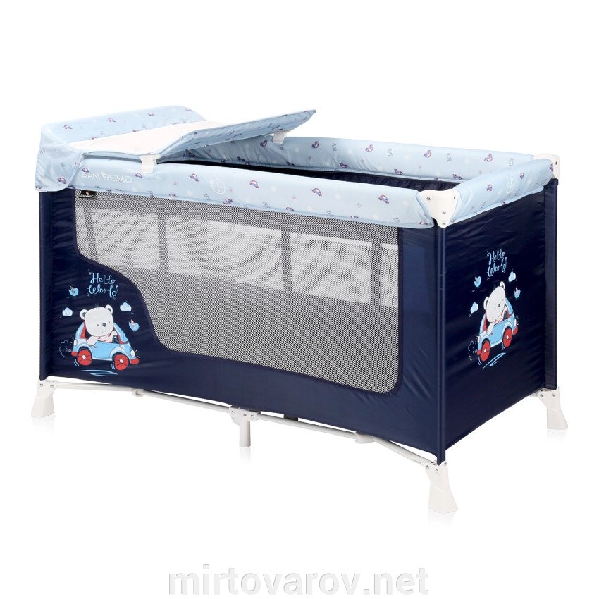 Манеж-ліжко ігровий Lorelli SR 2 L Blue Bear синій від компанії Мір товарів - фото 1