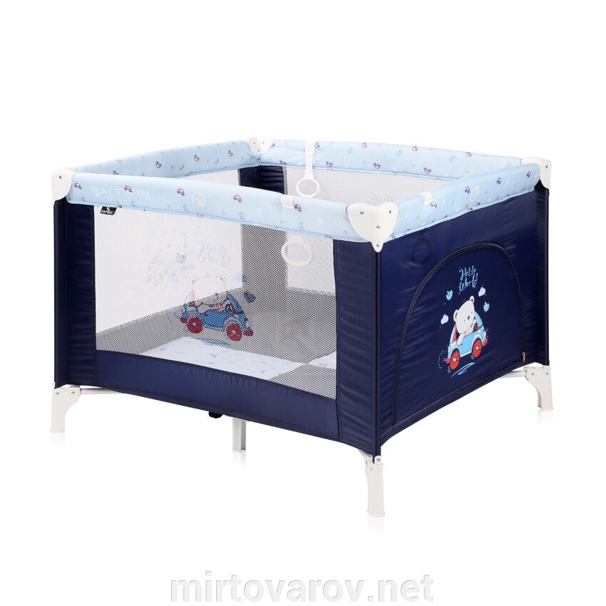 Манеж-ліжко Lorelli Play Station Blue Bear синій від компанії Мір товарів - фото 1