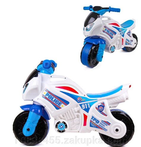 Мотоцикл каталка толокар ТЕХНОК 5125 Поліція біло-блакитний від компанії Мір товарів - фото 1