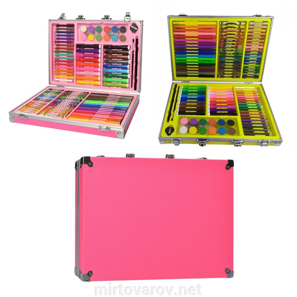 Набір для творчості MK 2454 олівці, акварельні фарби, фломастери і крейди у валізі від компанії Мір товарів - фото 1