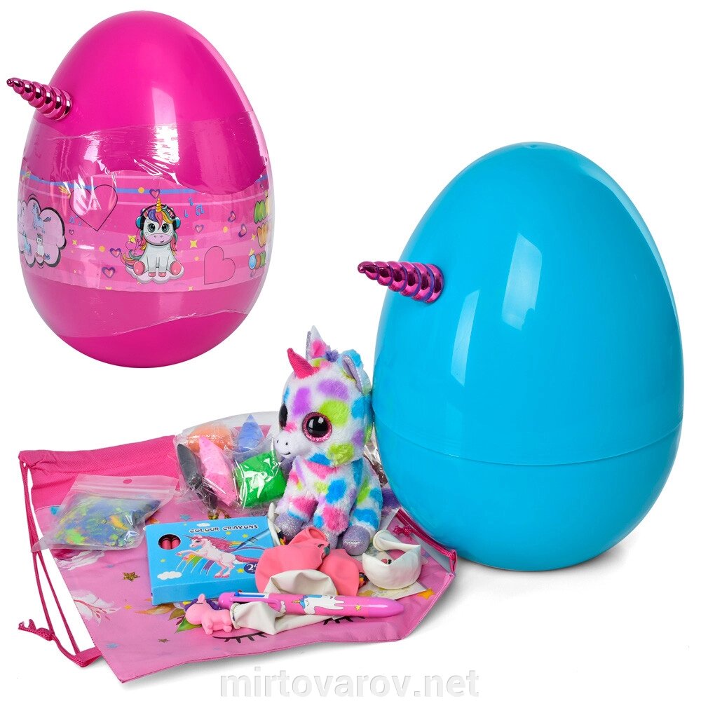 Набір для творчості Велике яйце Сюрприз Wow MaBox MK 4750-2 Креативний набір для дівчинки. ЯЙЦЕ Єдиноріг** від компанії Мір товарів - фото 1