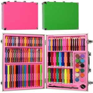 Набір для творчості MK 2453 олівці, акварельні фарби, фломастери і крейди у валізі