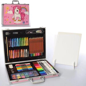 Набір для творчості MK 4537-1 олівці, акварельні фарби, фломастери і крейди у валізі