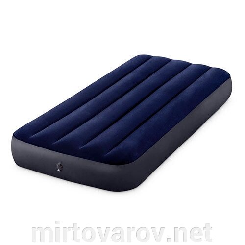 Надувний велюр матрац-ліжко INTEX 64756 Dura-Beam Standart синій від компанії Мір товарів - фото 1