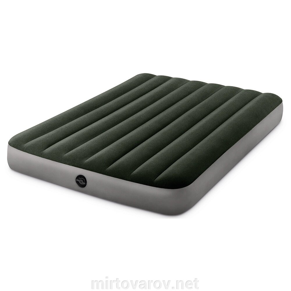 Надувний велюр матрац-ліжко INTEX 64778 зелений насос на батарейках** від компанії Мір товарів - фото 1