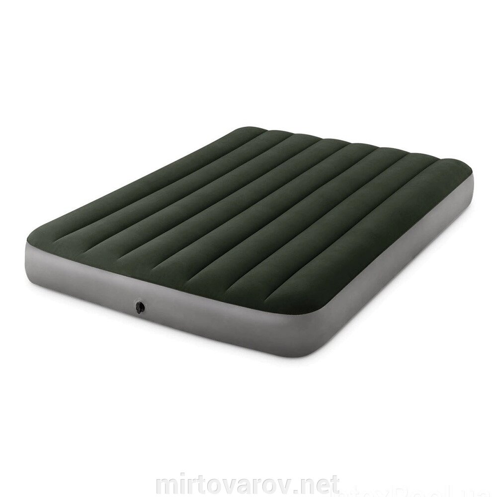 Надувний велюр матрац-ліжко INTEX 64779 зелений насос на батарейках** від компанії Мір товарів - фото 1