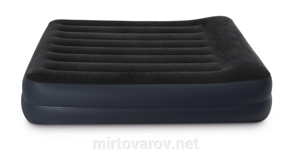 Надувний велюровий матрац-ліжко Intex 64124 з вбудованим електронасосом від компанії Мір товарів - фото 1
