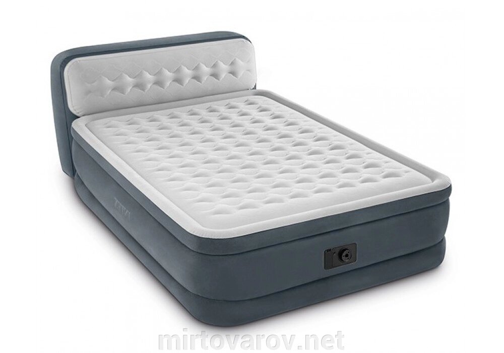Надувний велюровий матрац ліжко INTEX 64448 з вбудованим насосом** від компанії Мір товарів - фото 1