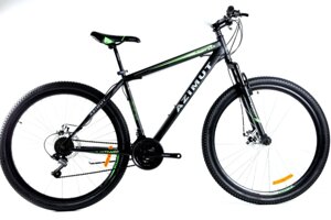 Дорослий спортивний гірський велосипед AZIMUT ENERGY колеса 29 дюймів FRD / рама 19" / чорно-зелений