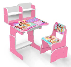 Дитяча парта шкільна зі стільцем "Баттерин кафе" 002 з пеналом рожева