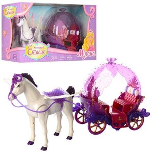 Карета для ляльок 234B, з конем і лялькою