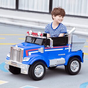 Дитячий електромобіль Машина Джип M 4566EBLR-4 ФУРА на EVA колесах зі шкіряним сидінням / синій