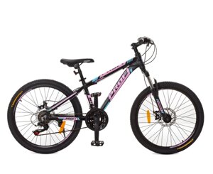 Велосипед спортивний PROFI 24 дюймів G24OPTIMAL A24.2 чорний (мат)-рожевий**